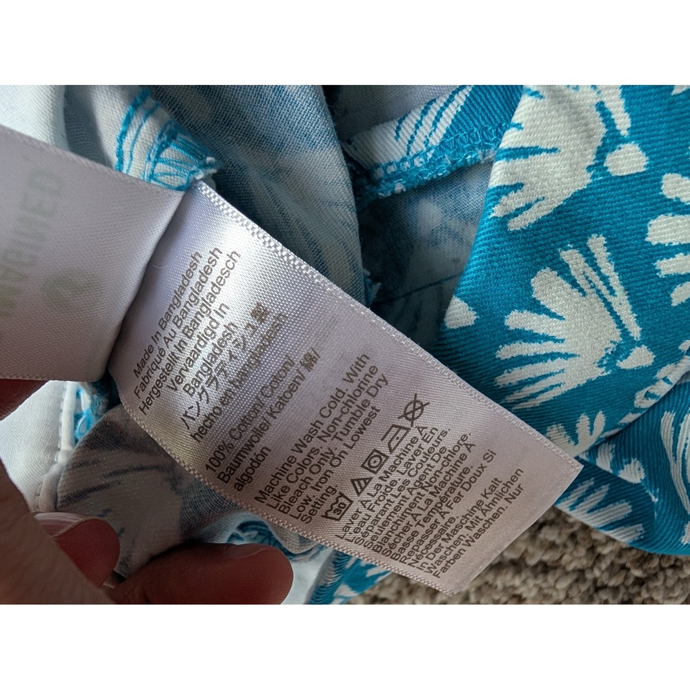 J.Crew Chino Shorts Women's 12 Blue Teal Seashell Print Beach Preppy Resortwear - Picture 6 of 10